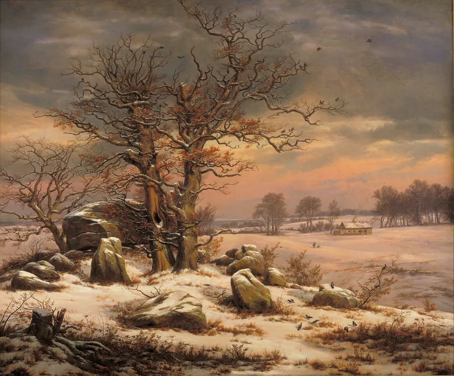 Vinterlandskab ved Vordingborg by J.C. Dahl