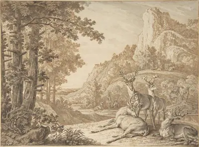 Stags in a Landscape