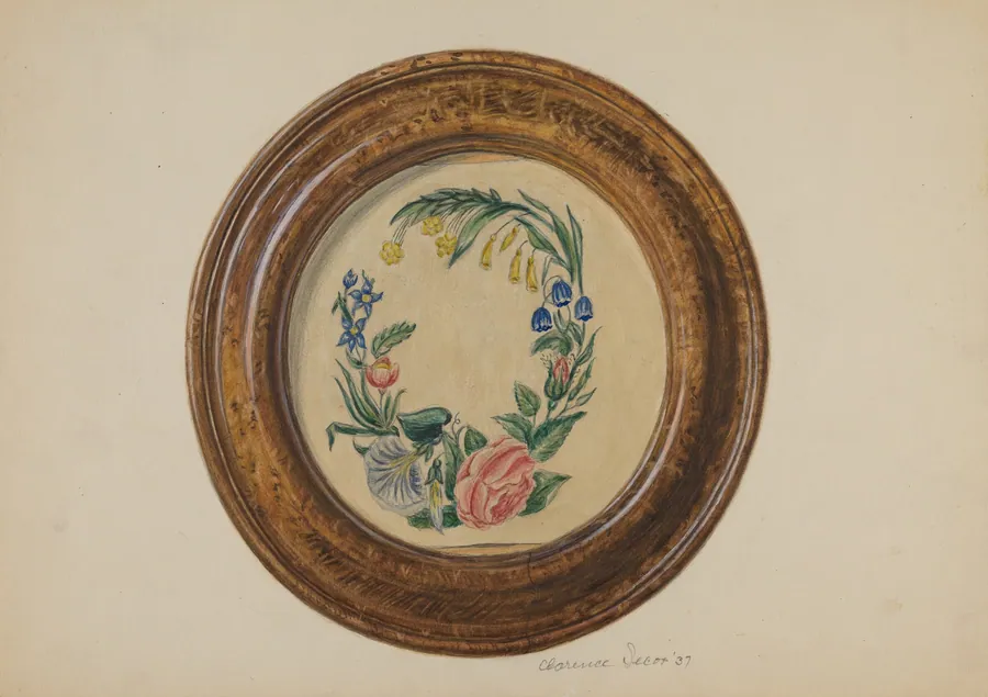 Framed Flower Painting by Clarence Secor