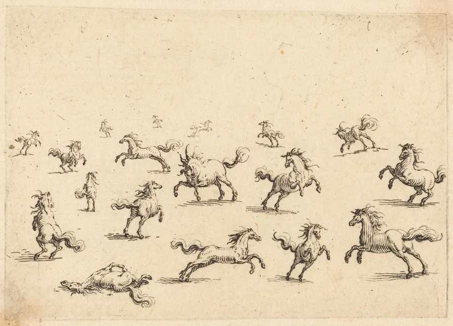 Horses Running by Jacques Callot