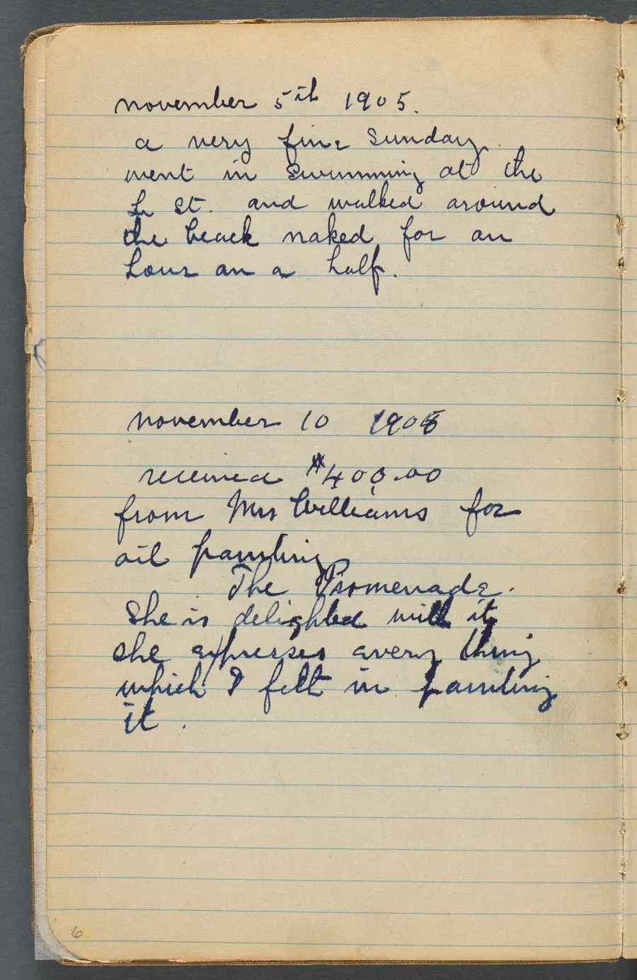Sketchbook, page 006: Notes by Maurice Prendergast