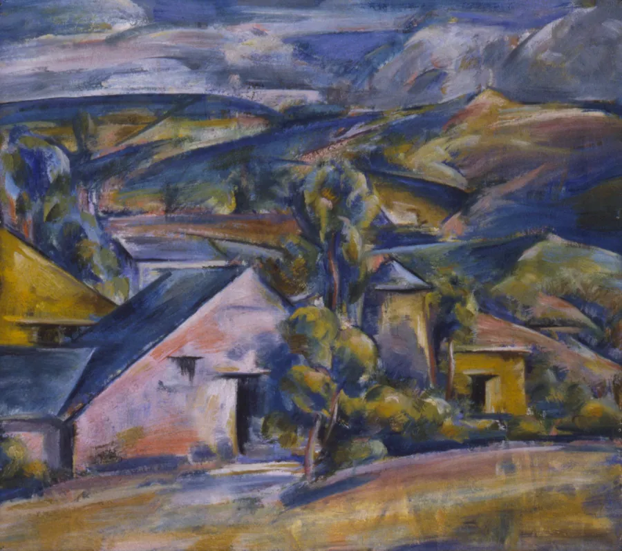 The Hills by Preston Dickinson, born New York City 1889-died Irun, Spain 1930
