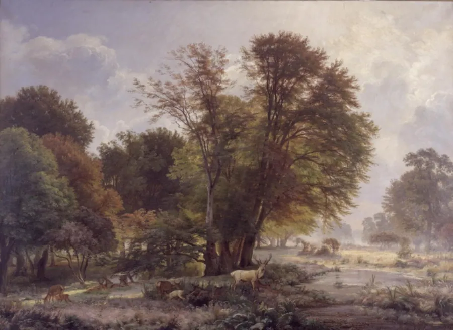 Efterårsmorgen i Jægersborg Dyrehave by C.F. Aagaard