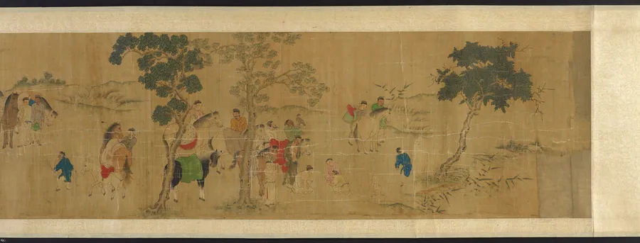 The eighteen scholars at a literary gathering by Formerly attributed to Qian Xuan 錢選 (late 13th century)