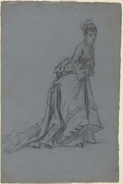 Fashionable Young Woman Stepping Forward