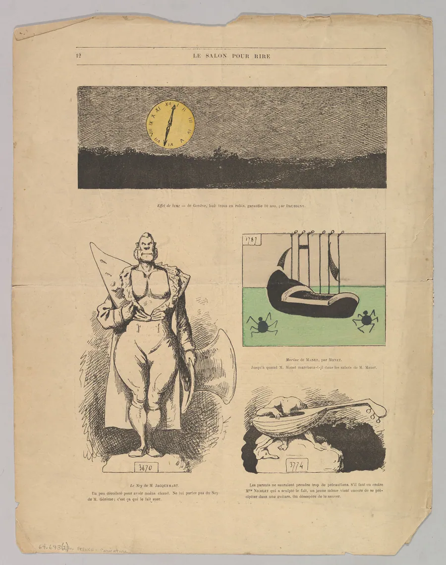 Caricatures of paintings by Daubigny and others in Le Salon Pour Rire by André Gill