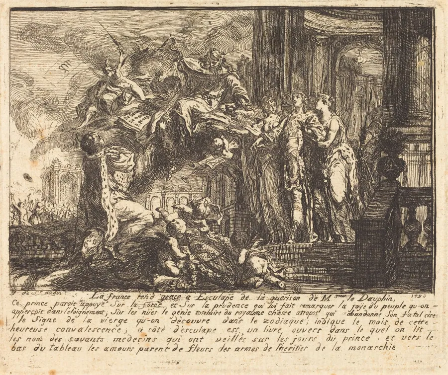 Allegory of the Dauphin's Convalescence (Allegorie sur la convalescence du Dauphin) by Gabriel de Saint-Aubin