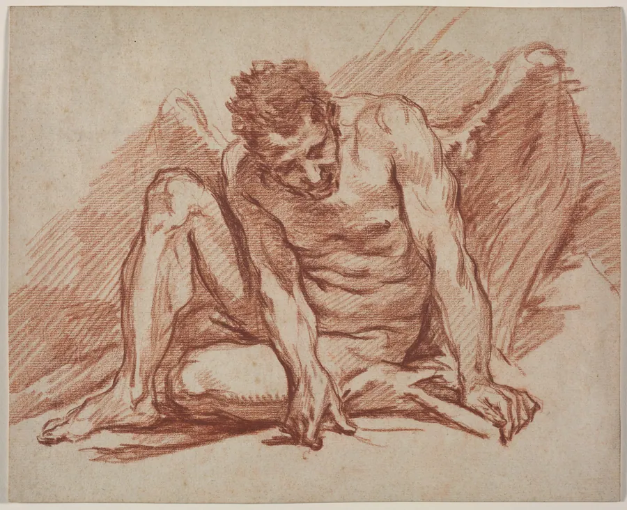 Male Academy with Wings by François Boucher