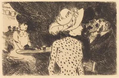 Les Folies-Bergère (planche refusée, 2e planche) (The Folies Bergère) (refused plate, second plate)
