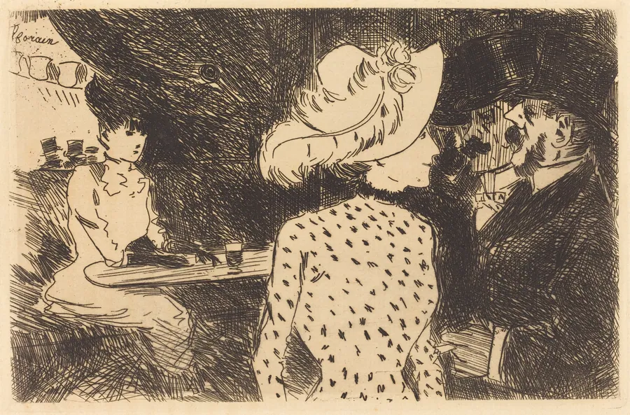 Les Folies-Bergère (planche refusée, 2e planche) (The Folies Bergère) (refused plate, second plate) by Jean-Louis Forain