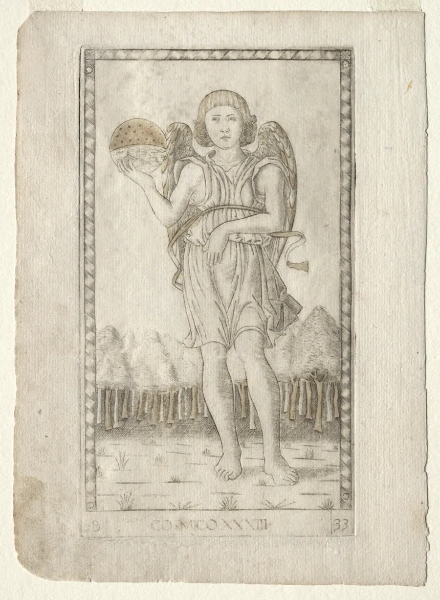 Genius of the World (from the Tarocchi, series B: Cosmic Principles & Virtues, #33) by Master of the E-Series Tarocchi