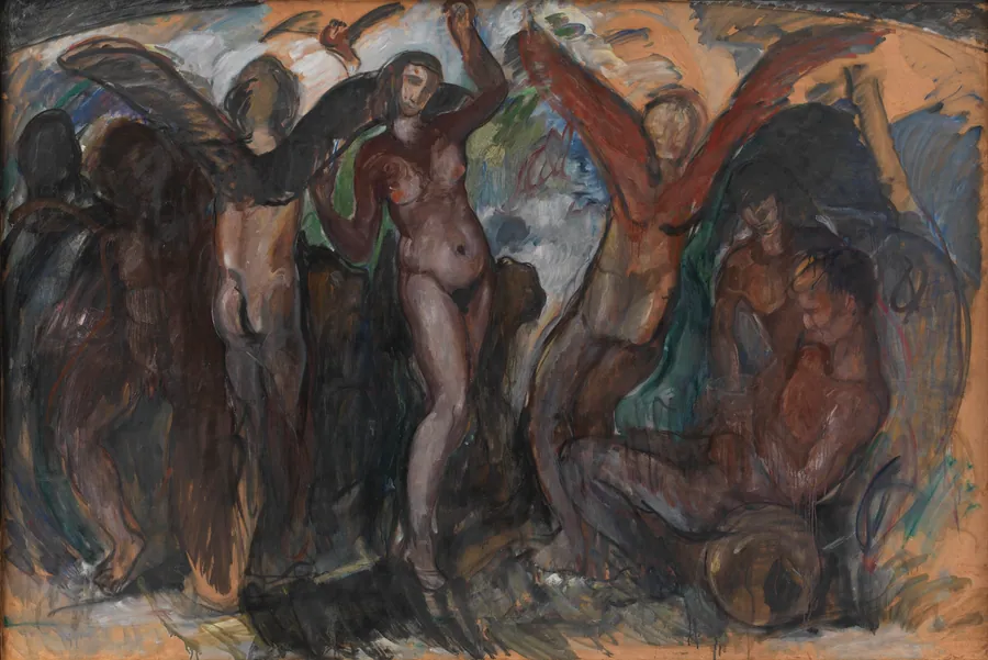 Figurkomposition med bakkanter by J.A. Jerichau (II)