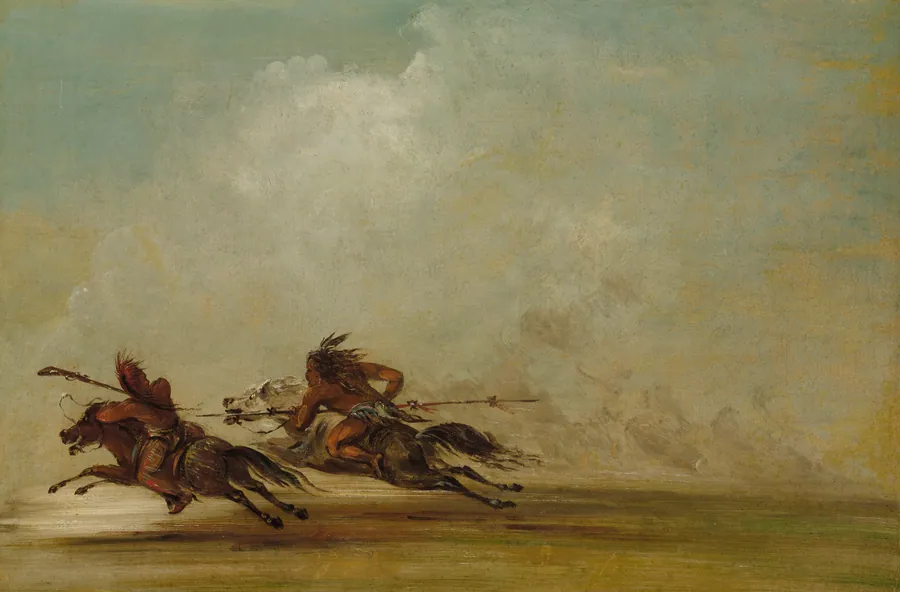 Comanche Warrior Lancing an Osage, at Full Speed by George Catlin, born Wilkes-Barre, PA 1796-died Jersey City, NJ 1872