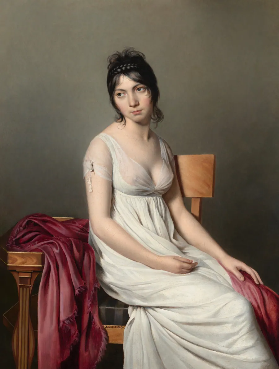 Portrait of a Young Woman in White by Anonymous Artist