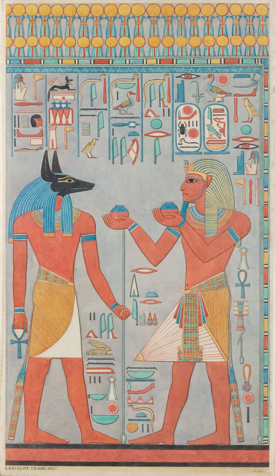 The King with Anubis, Tomb of Haremhab by Lancelot Crane