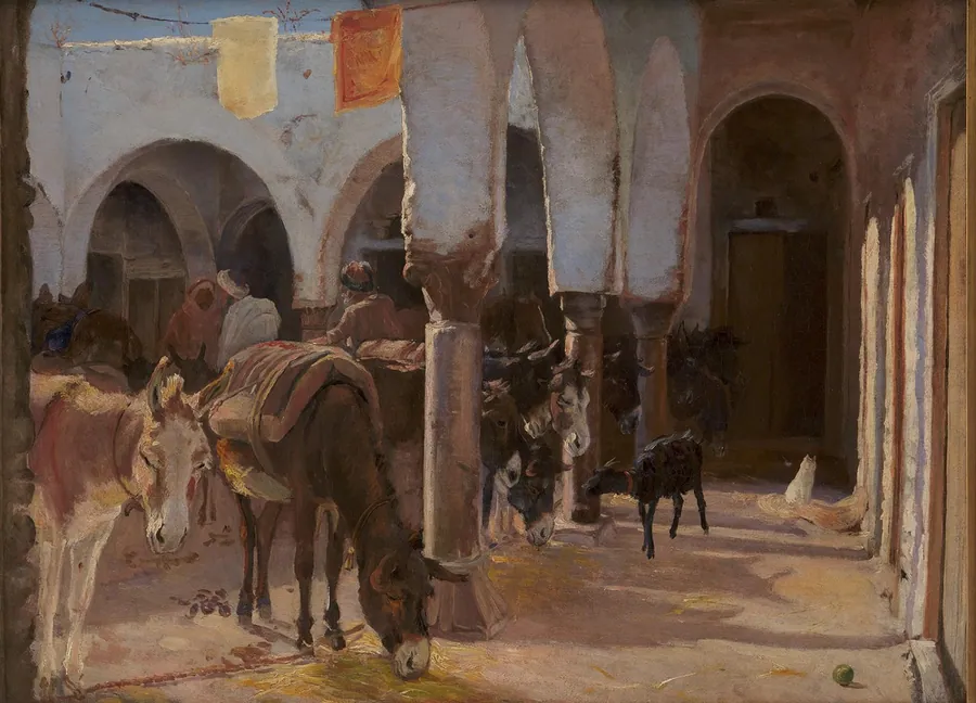 Æselstald i Tunis by Theodor Philipsen