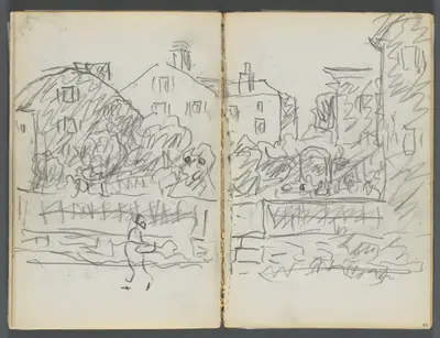 Sketchbook, The Dells, N° 127, page 094 & 95: Village Street