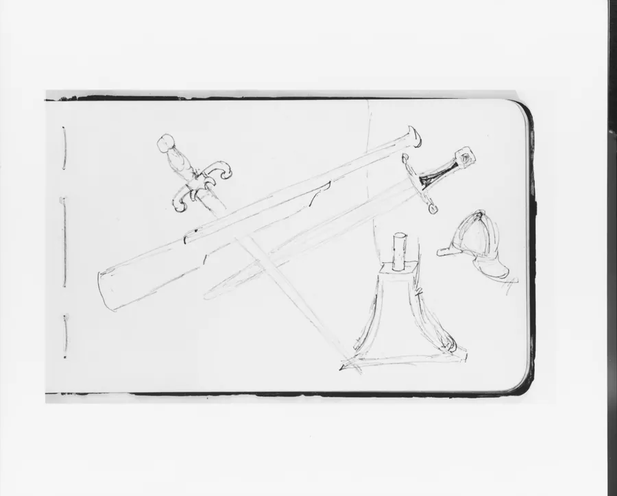 Weapons and Accessories (from Sketchbook) by Albert Bierstadt