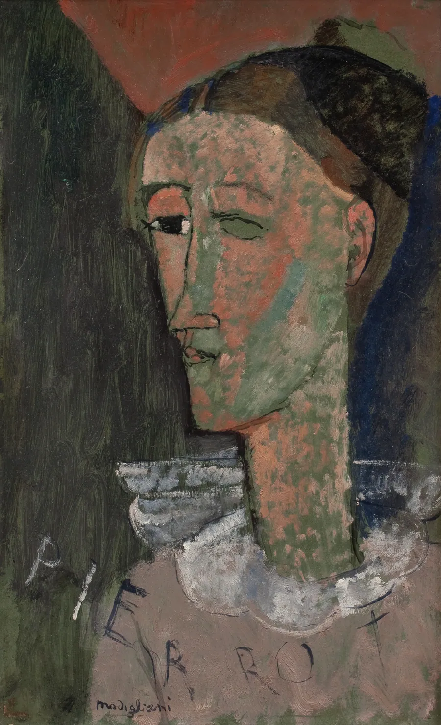Selvportræt som Pierrot by Amedeo Modigliani