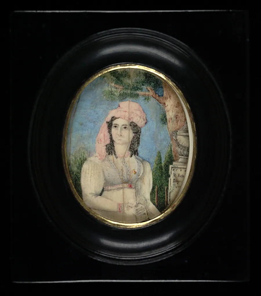 Dama desconocida con turbante rosa (Lady with Pink Turban) by Francisco Estanislao Goyena y O'Daly, born 1805-died ?