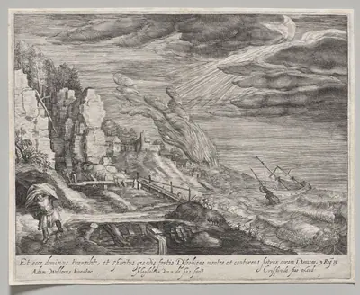 Seashore with a High Sea