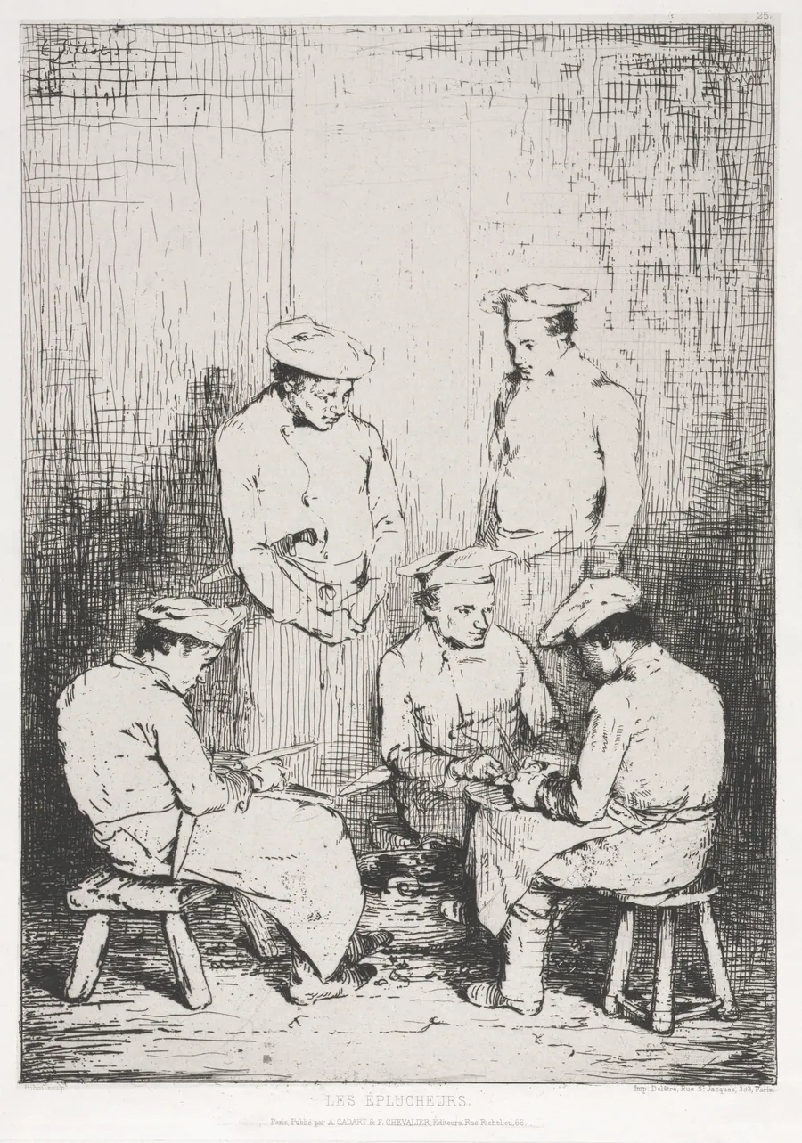 The Potato Peelers by Théodule Ribot