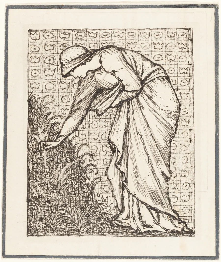 Lady Picking Flowers by Sir Edward Coley Burne-Jones