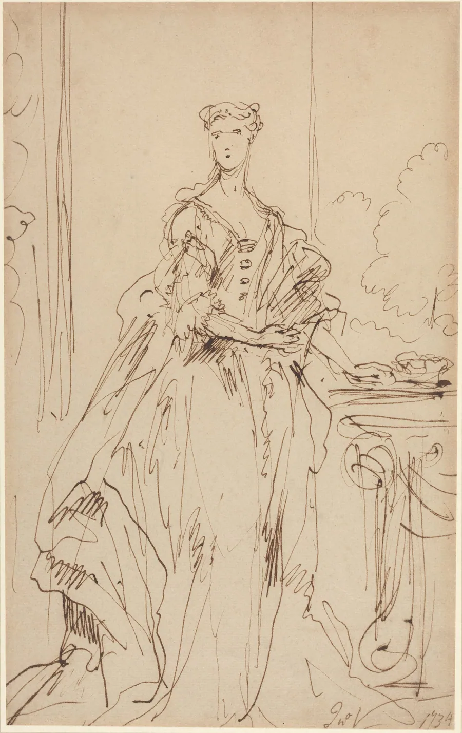 Portrait of a Standing Lady by John Vanderbank