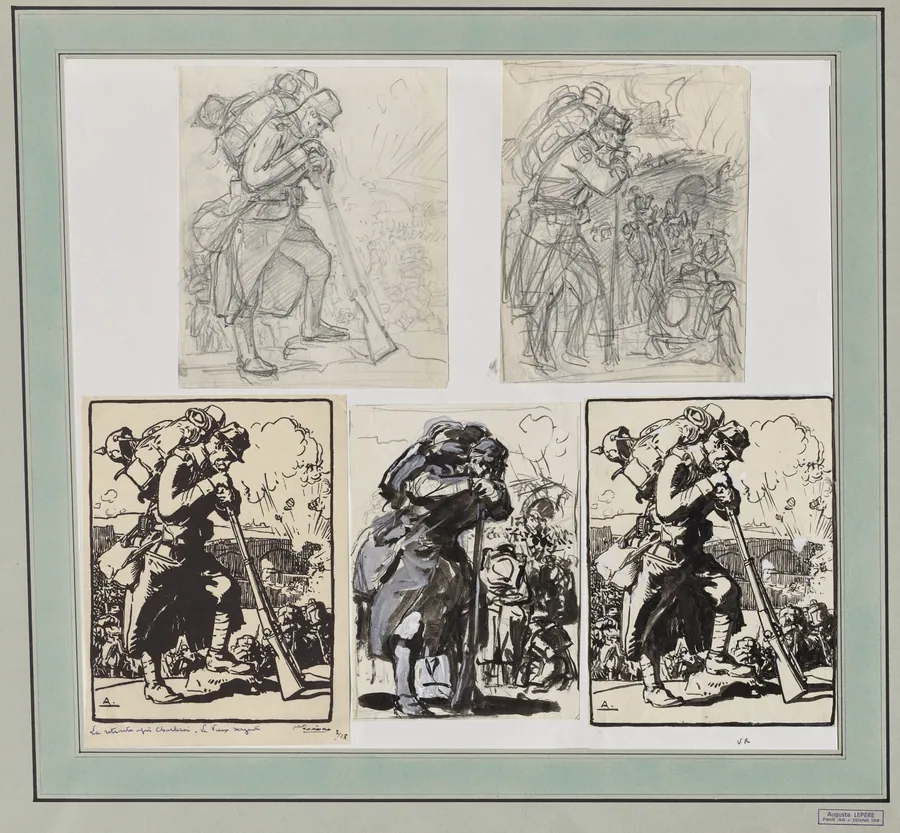 La Retraite après Charleroi... by Auguste Louis Lepère