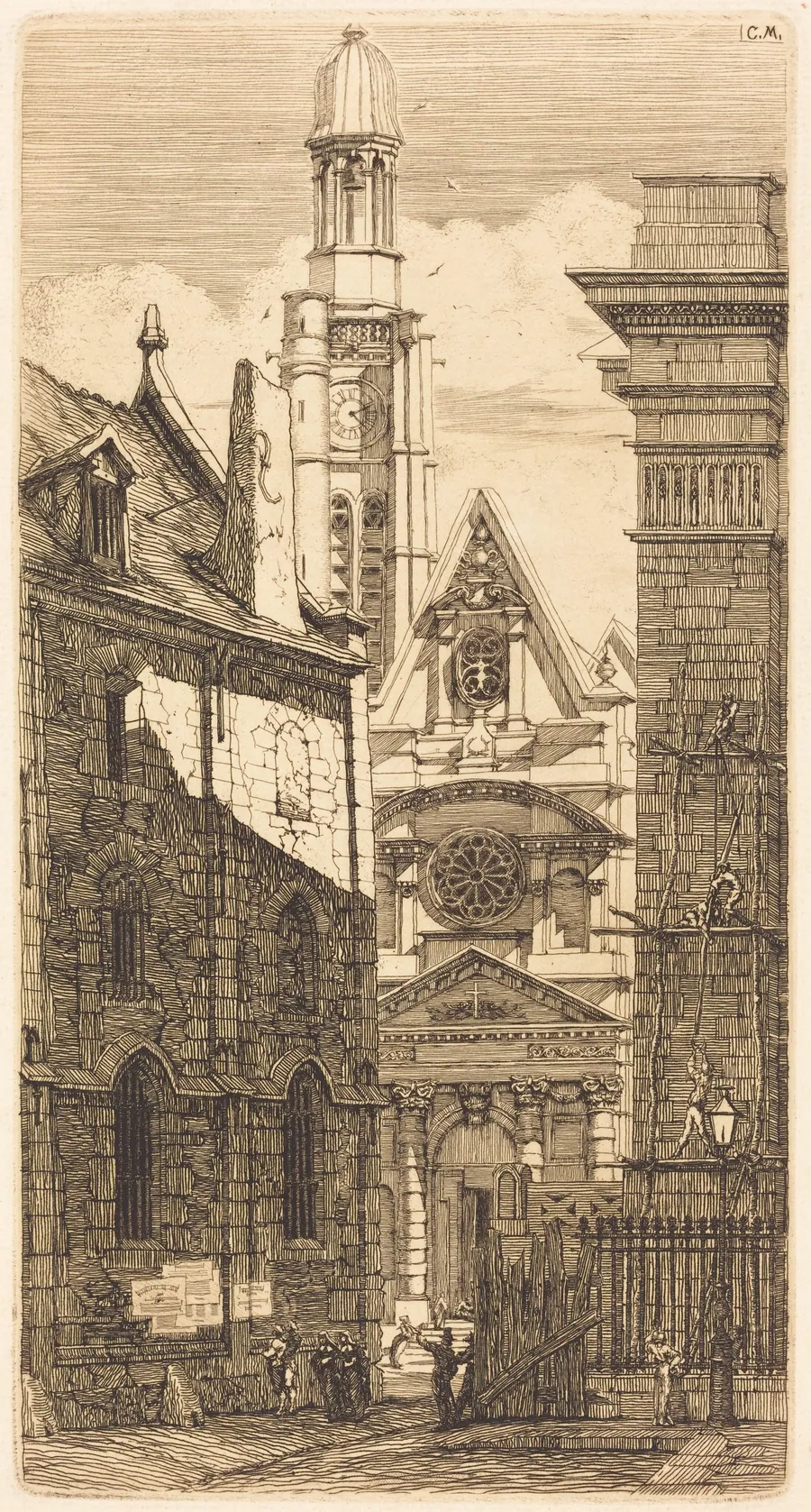 Saint-Etienne-du-Mont, Paris (Church of St. Stephen of the Mount, Paris) by Charles Meryon