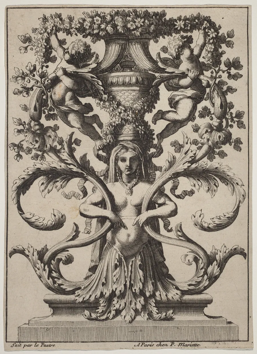 Ornament with a Woman Turning to Foliage by Jean Lepautre