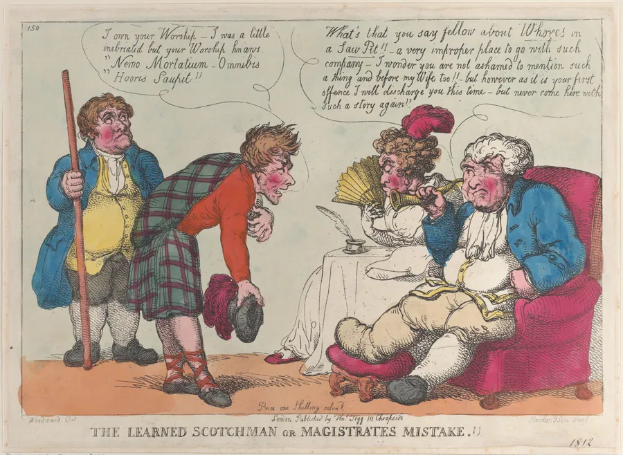 The Learned Scotchman or Magistrates Mistake.!! by Thomas Rowlandson