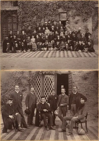 Principal and Teachers of Bishop Cotton School, Shimla (recto); Middle Class Students and Staff, Bishop Cotton School, Shimla (verso)