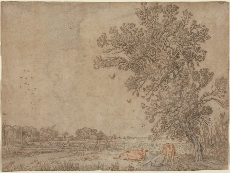 Meadow with a Shepherd and Cows by Willem Buytewech