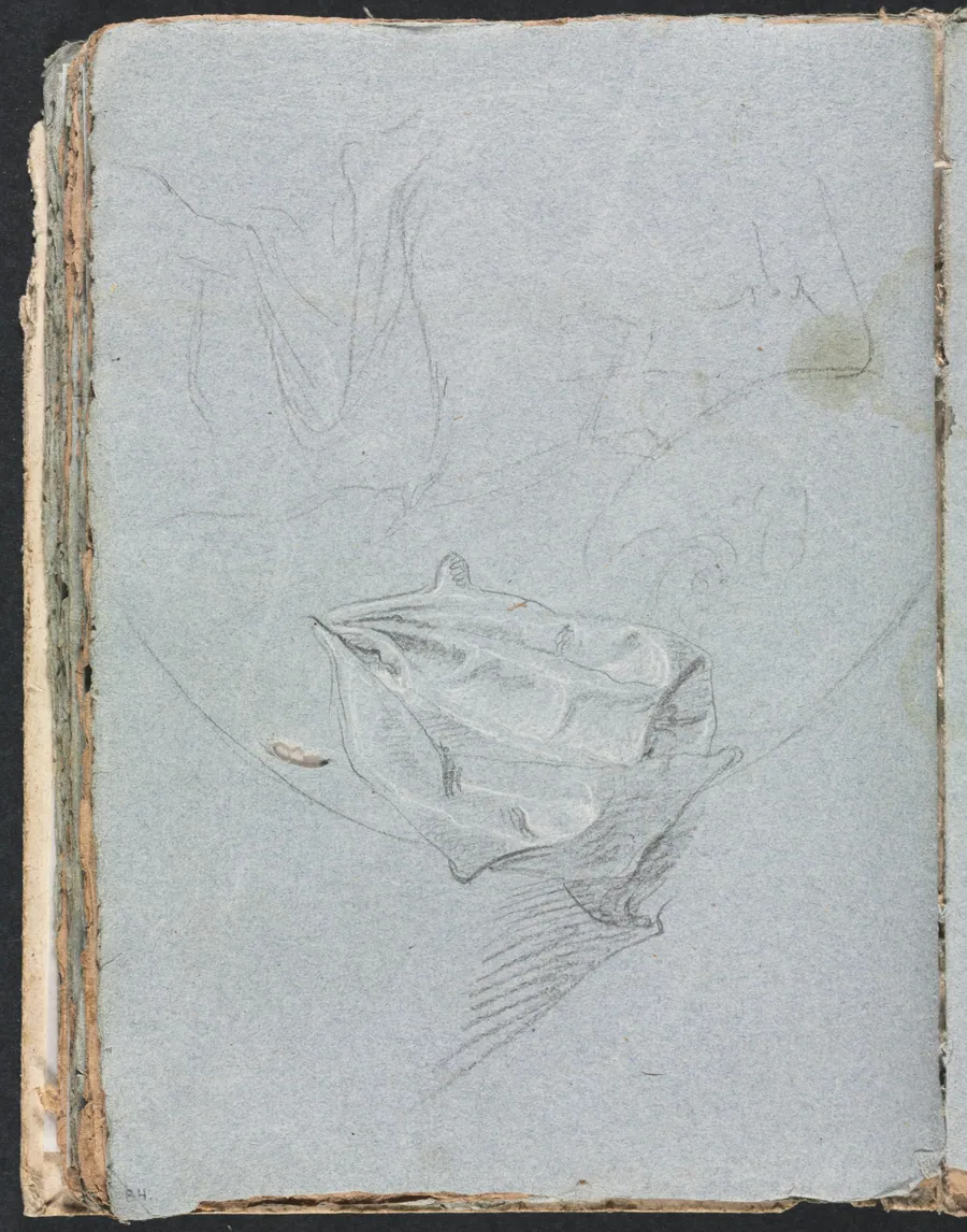 Verona Sketchbook: Drapery study (page 84) by Francesco Lorenzi