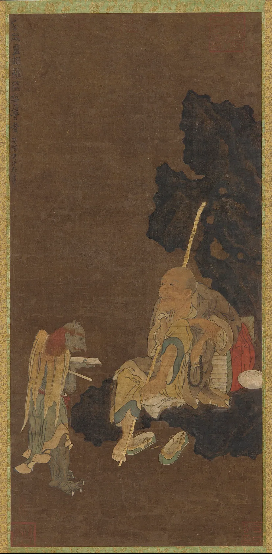Luohan and demon by Formerly attributed to Guanxiu (傳)貫休 (822-912)