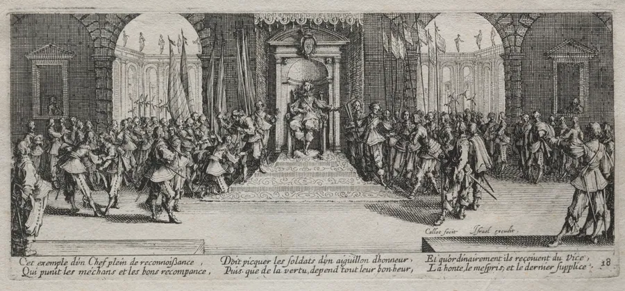 The Large Miseries of War:  Distribution of Recompense by Jacques Callot