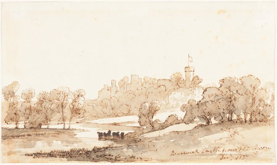 Warwick Castle from the Avon by John Baverstock Knight