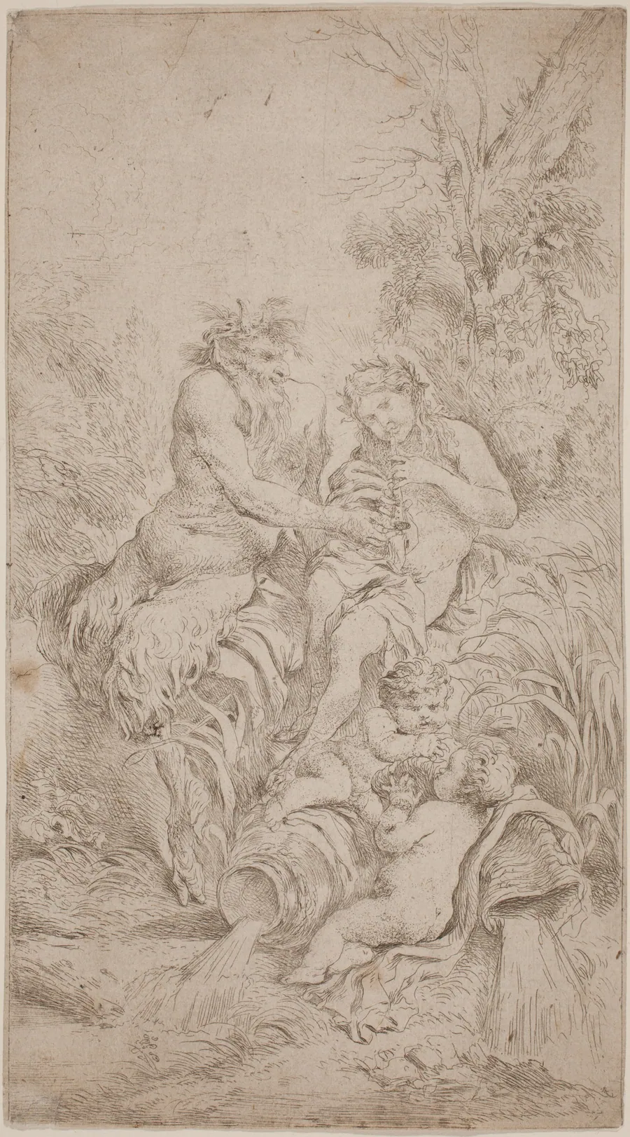 Pan and Olympus by Giovanni Benedetto Castiglione