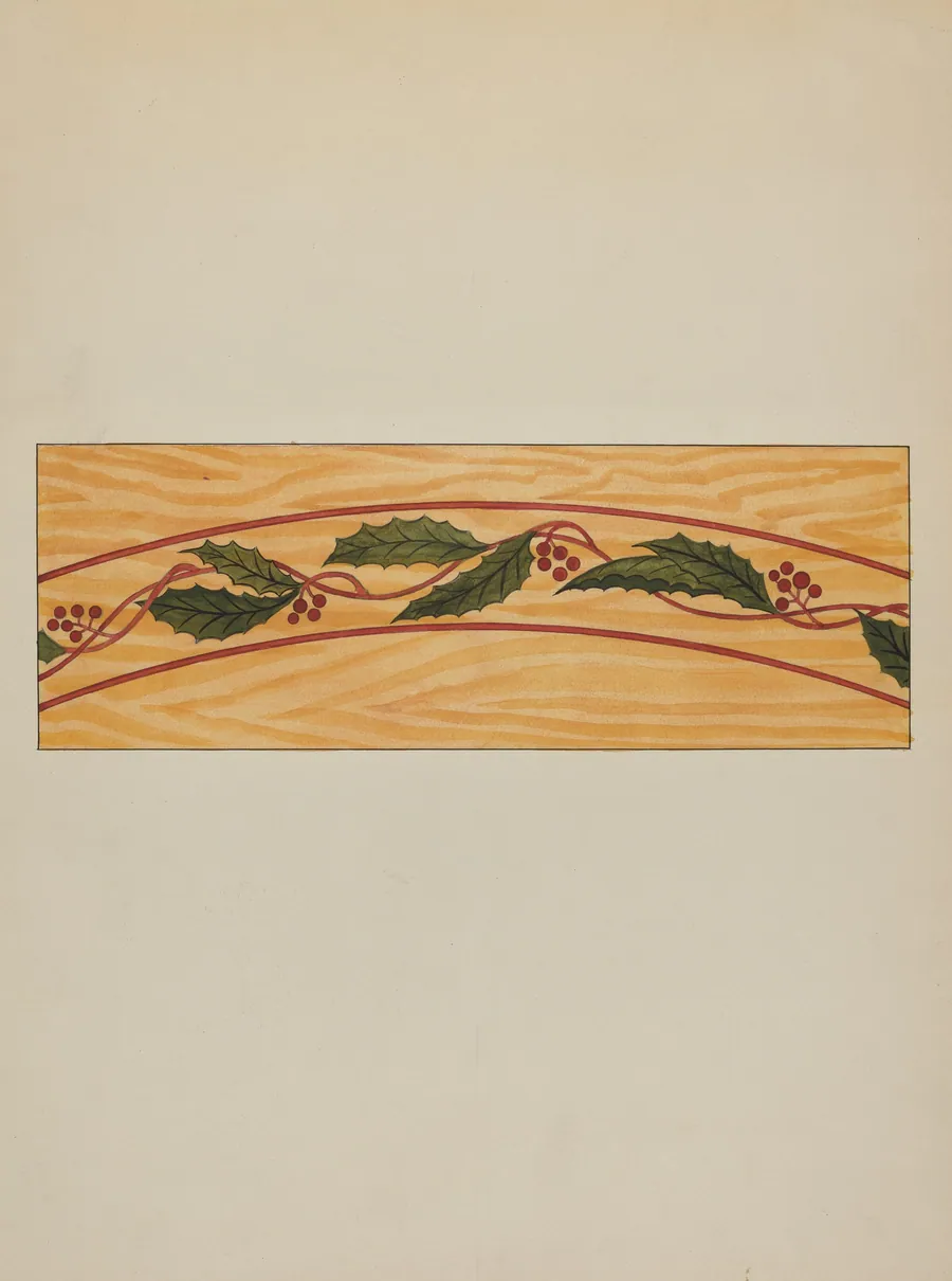 Decorative Panel from Rail Car Interior by Wellington Blewett