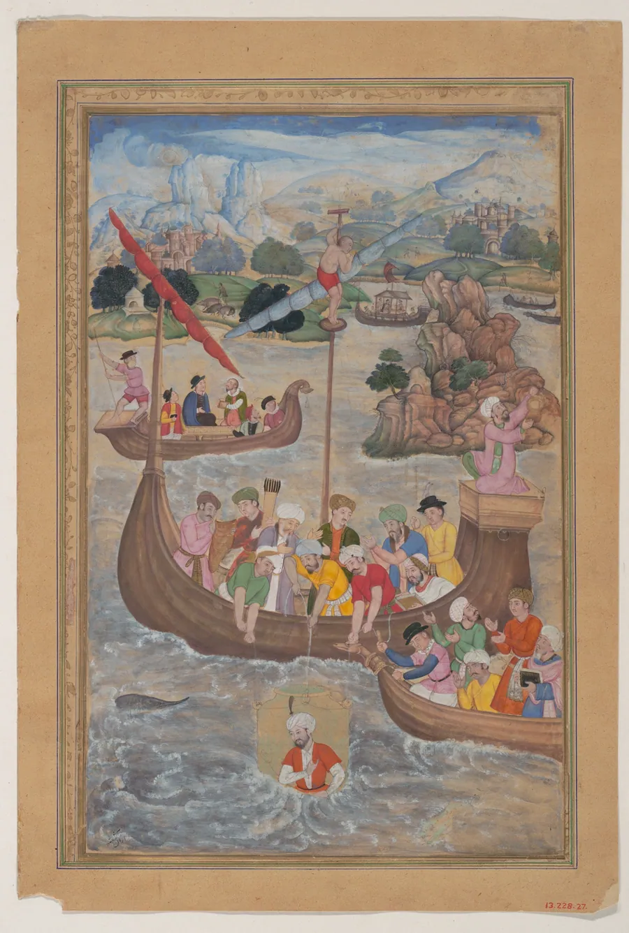 "Alexander is Lowered into the Sea", Folio from a Khamsa (Quintet) of Amir Khusrau Dihlavi by Mukunda