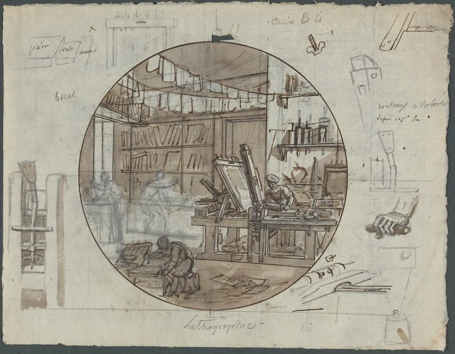 Lithographic Workshop by Jean Charles Develly