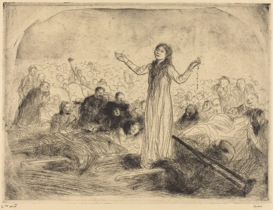 Lourdes, la miraculée (2e planche) (Lourdes, the Miracle) (second plate) by Jean-Louis Forain