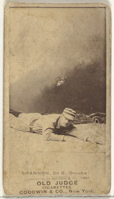 Daniel Webster "Dan" Shannon, 2nd Base, Omaha Omahogs/ Lambs, from the Old Judge series (N172) for Old Judge Cigarettes