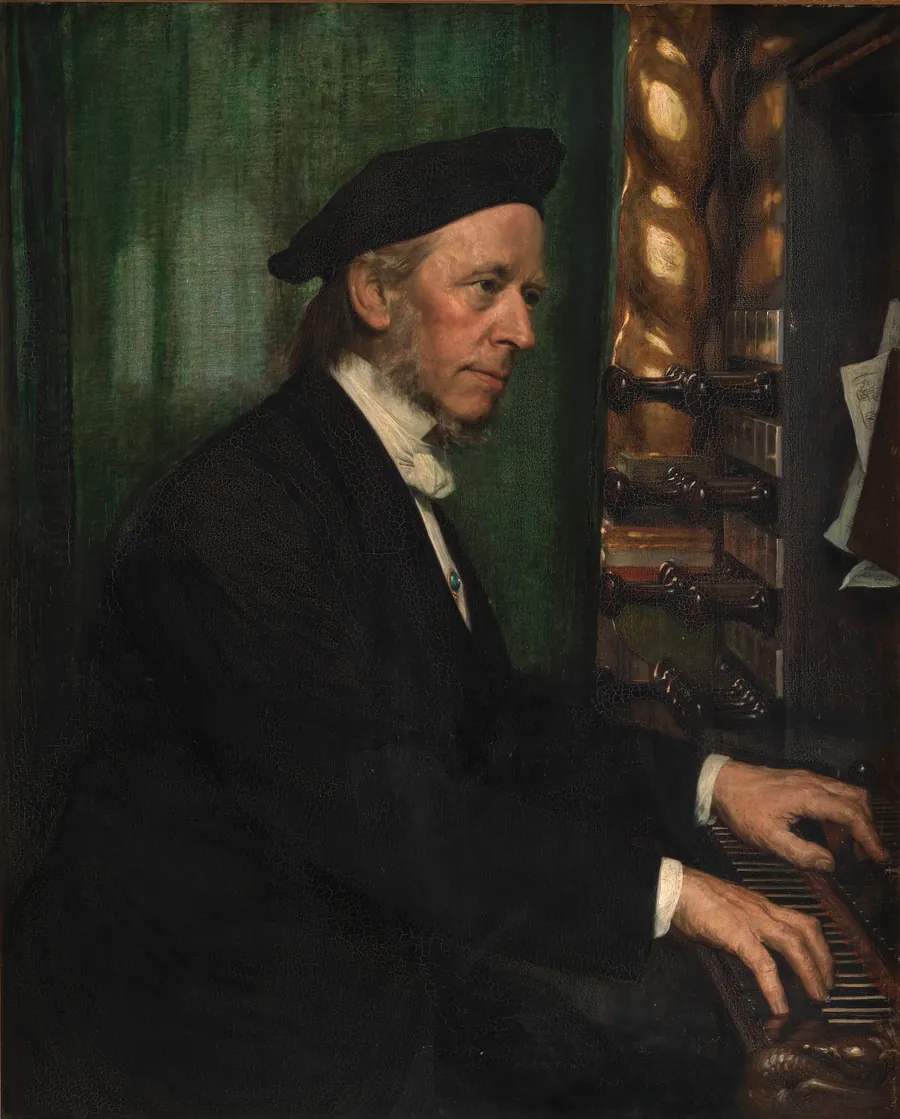 Domorganist i Roskilde, professor Hans Matthison-Hansen,kunstnerens svigerfader by August Jerndorff