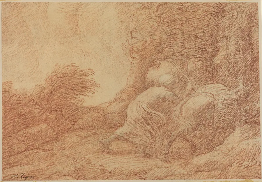 Peasant and Ass by Alphonse Legros