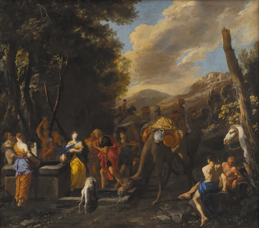 Rebecca og Eliezer ved brønden by Domenico Gargiulo