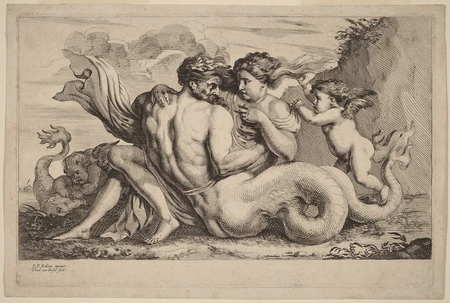 Siren and Triton by Theodor van Kessel