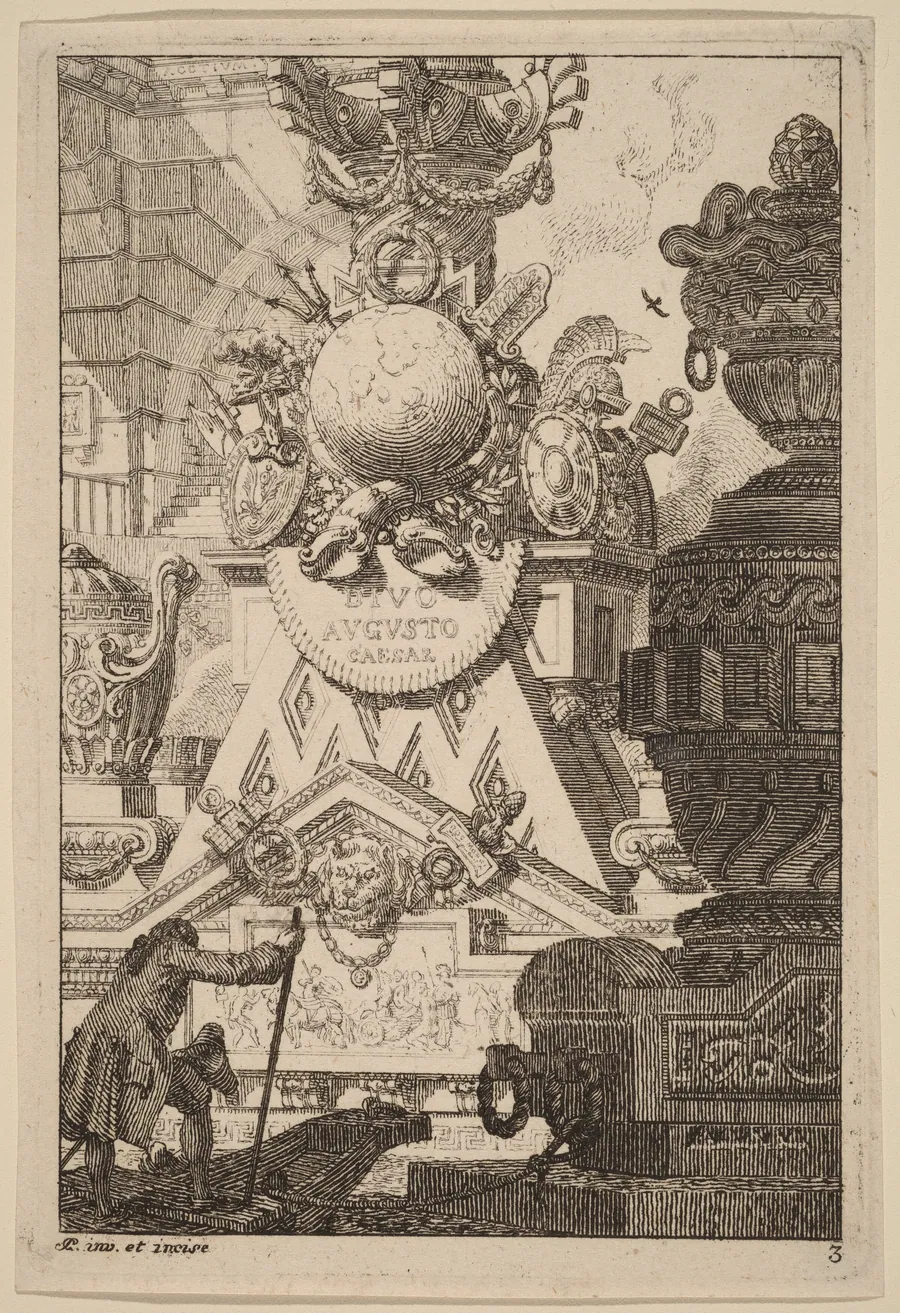 Fantasy of an Antique Trophy to Augustus by Carl Schütz