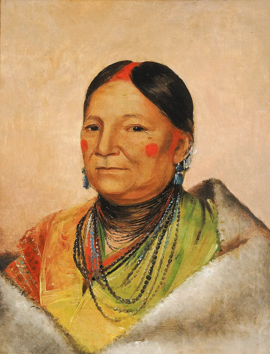Mee-chéet-e-neuh, Wounded Bear's Shoulder, Wife of the Chief by George Catlin, born Wilkes-Barre, PA 1796-died Jersey City, NJ 1872